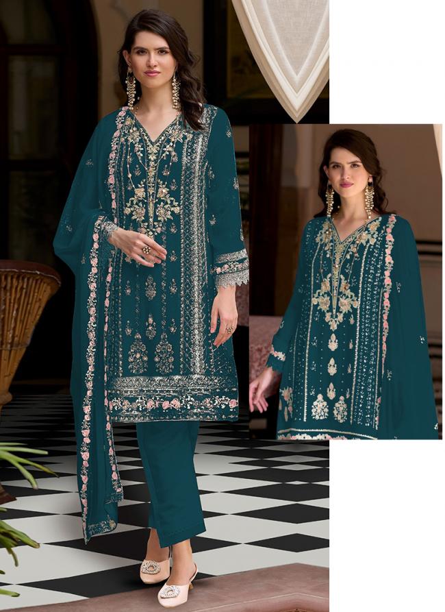 Georgette Morpeach Eid Wear Embroidery Work Pakistani Suit